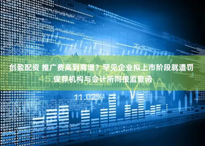 创盈配资 推广费高到离谱？罕见企业拟上市阶段就遭罚 保荐机构与会计所同接监管函